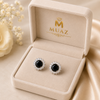 Luxury Silver Halo Tops, Multicolor Stone Stud Earrings