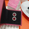 Luxury Silver Halo Tops, Multicolor Stone Stud Earrings