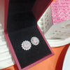 Luxury Silver Halo Tops, Multicolor Stone Stud Earrings