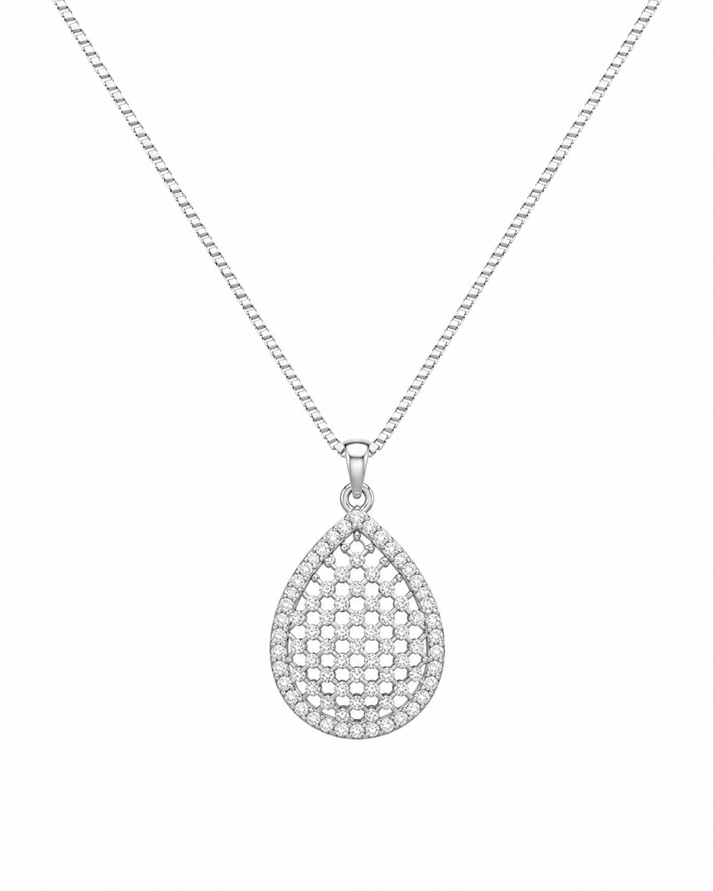 Teardrop Crystal Pendant Necklace