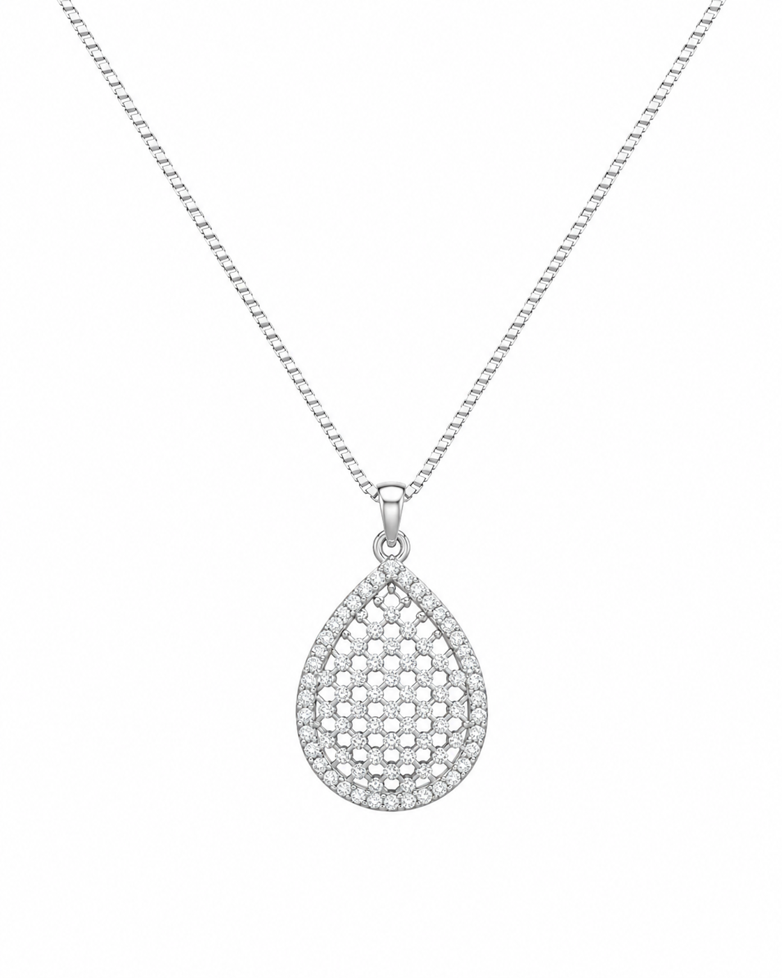 Teardrop Crystal Pendant Necklace