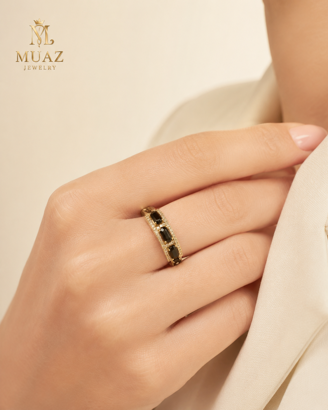 1 Carat Emerald Cut Luxury Adjustable Ring
