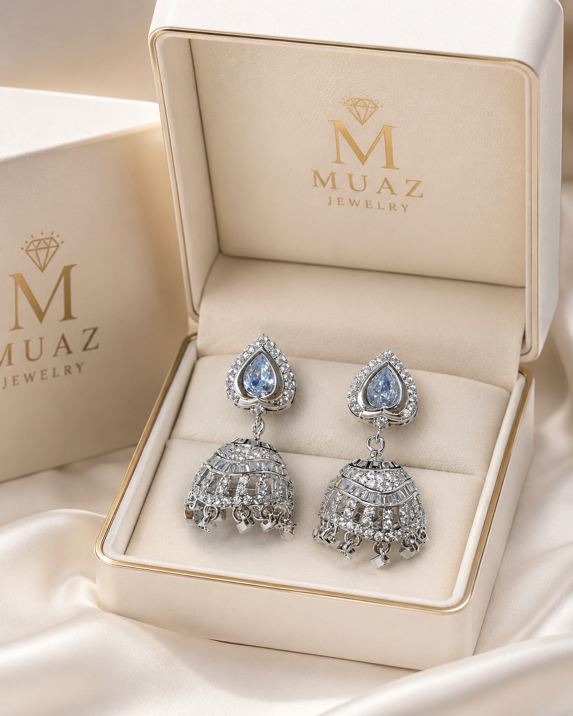Traditional 1 Carat Silver Jhumka Baliyan