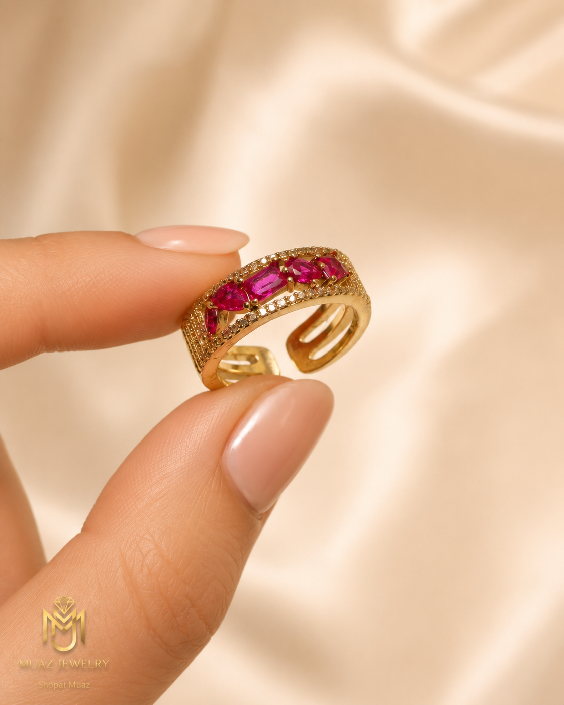 1 Carat Emerald Cut Luxury Adjustable Ring