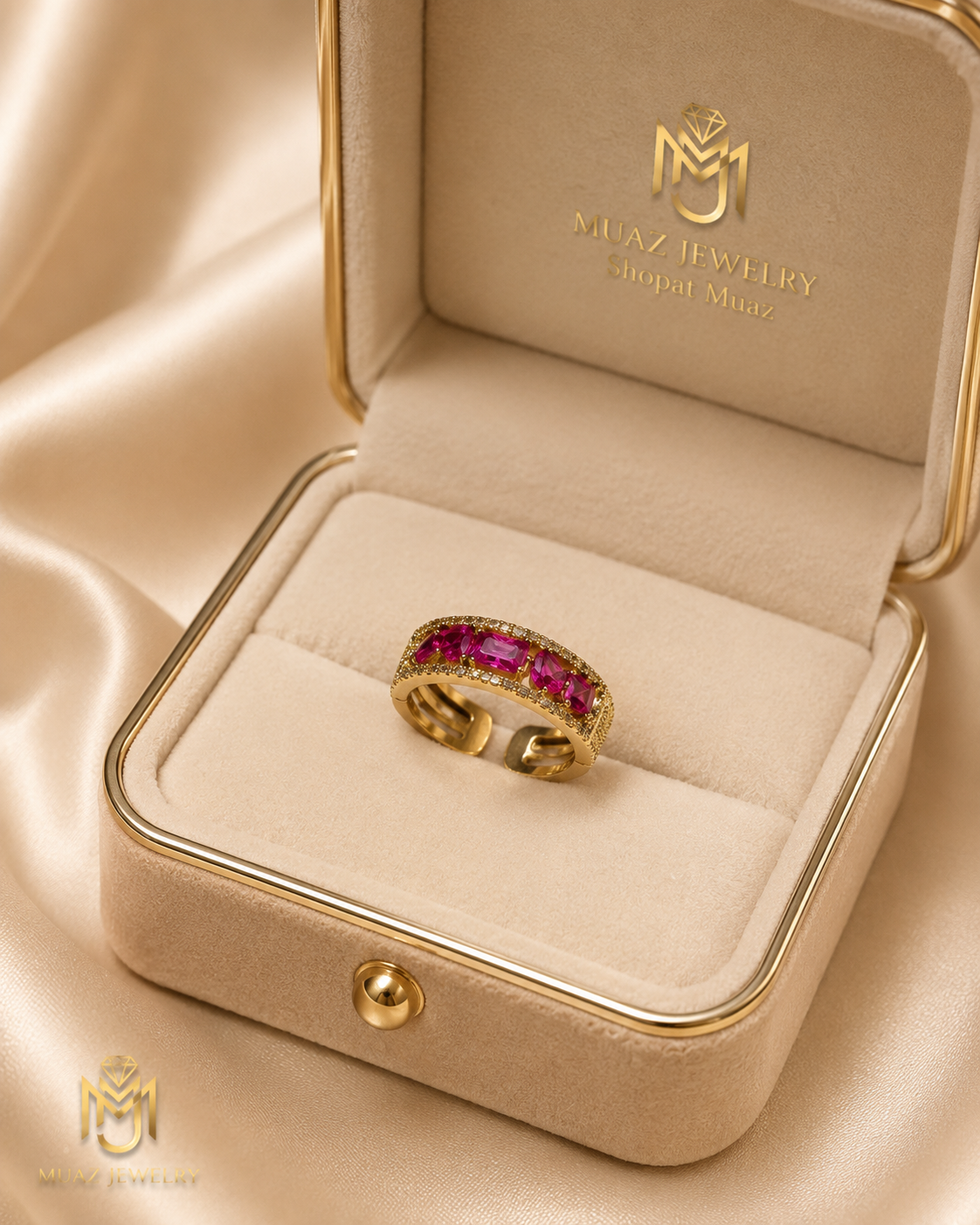 1 Carat Emerald Cut Luxury Adjustable Ring
