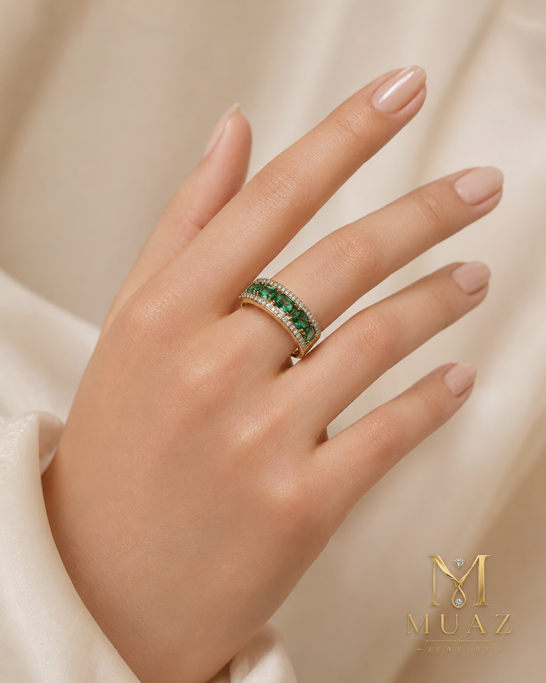 1 Carat Emerald Cut Luxury Adjustable Ring