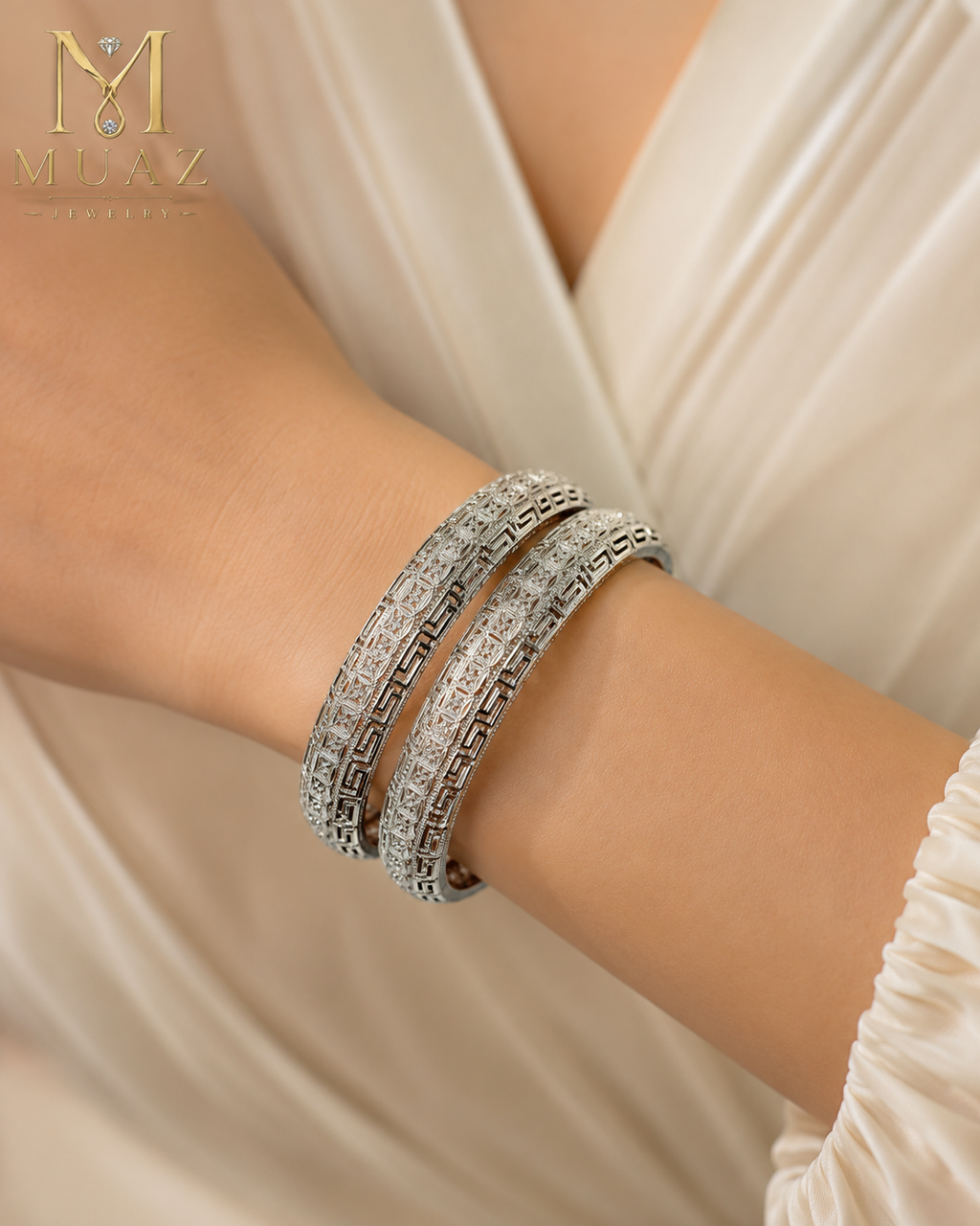 Silver Intricate Karra Set