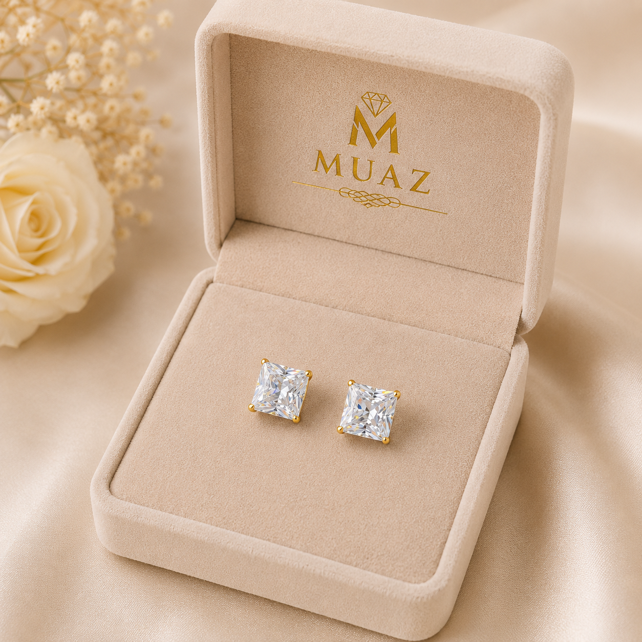 Crystal Stud Earrings – Elegant Solitaire Tops