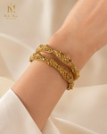 Gold Plated Ornate Bangles Pair