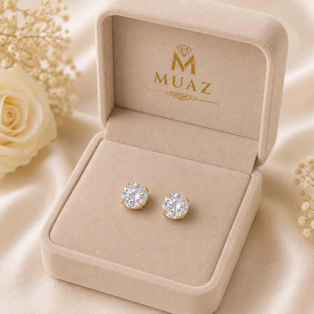 Crystal Stud Earrings – Elegant Solitaire Tops