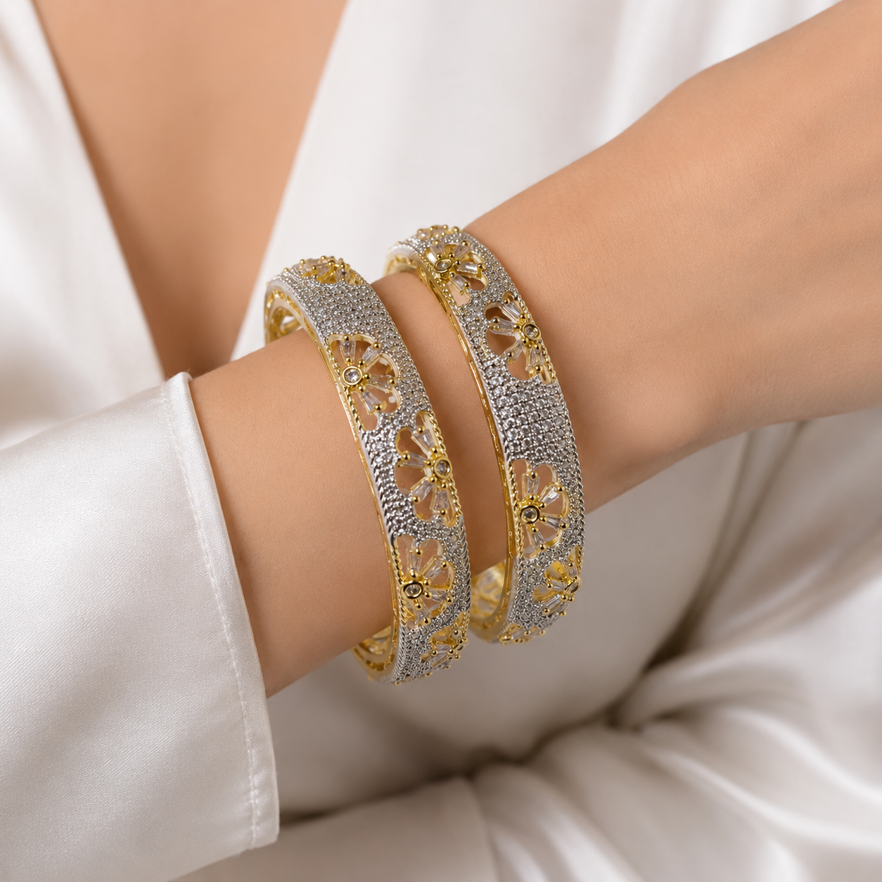 Luxury Designer Zircon - 1 carat  Bangle Set 2.8