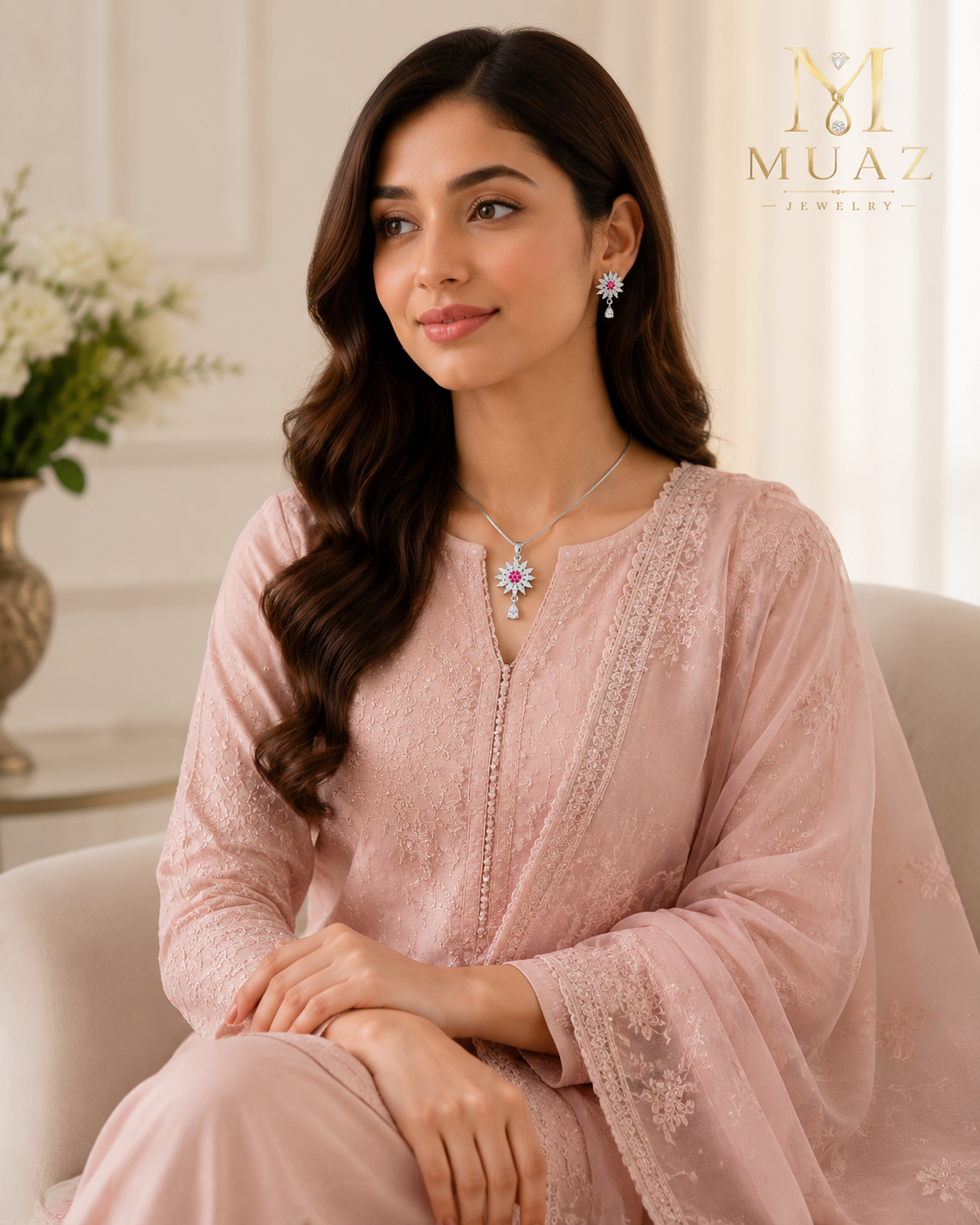 elegant floral-inspired jewelry set