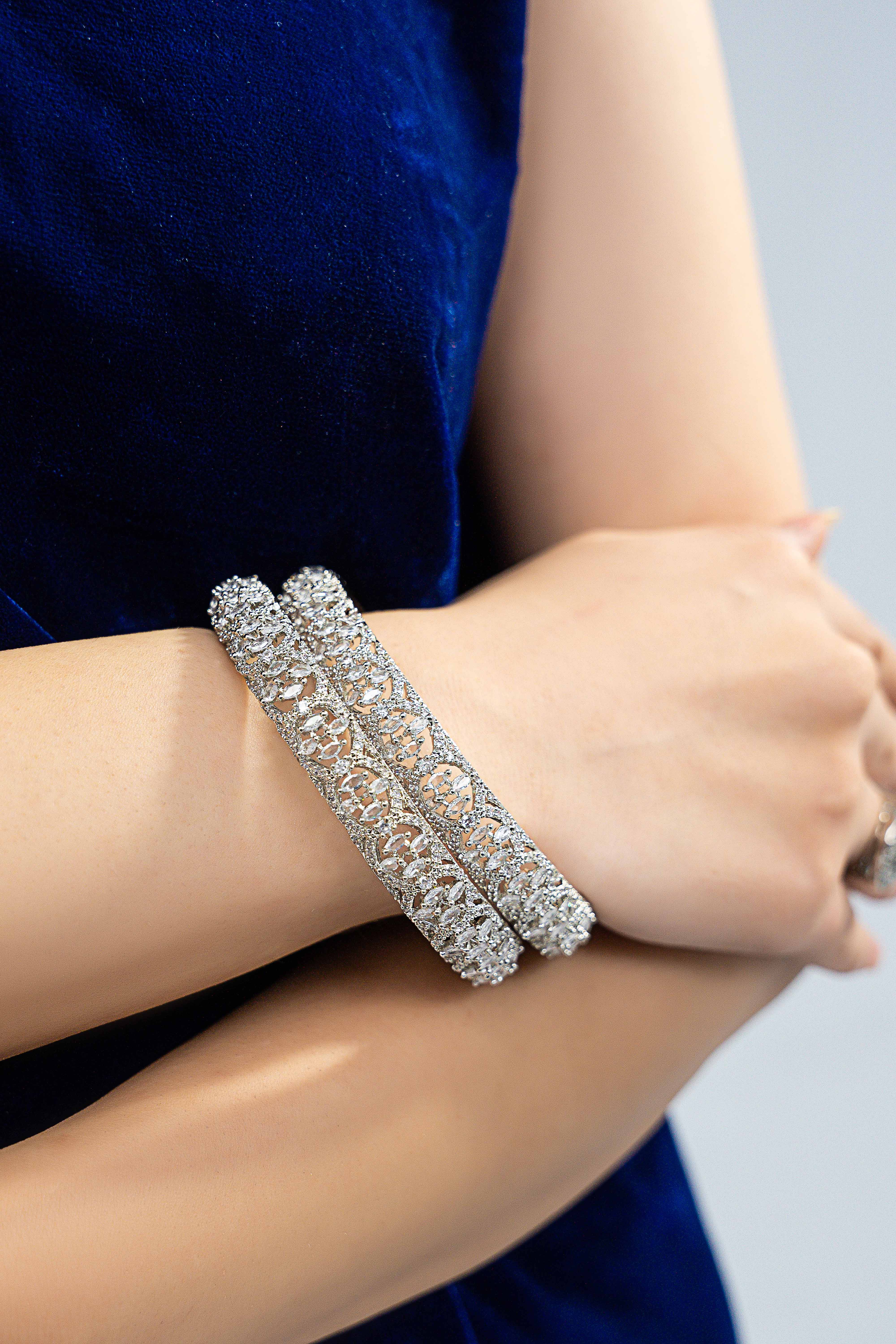 Zarqash 1 Carat Bangles(pair) Size 2.8
