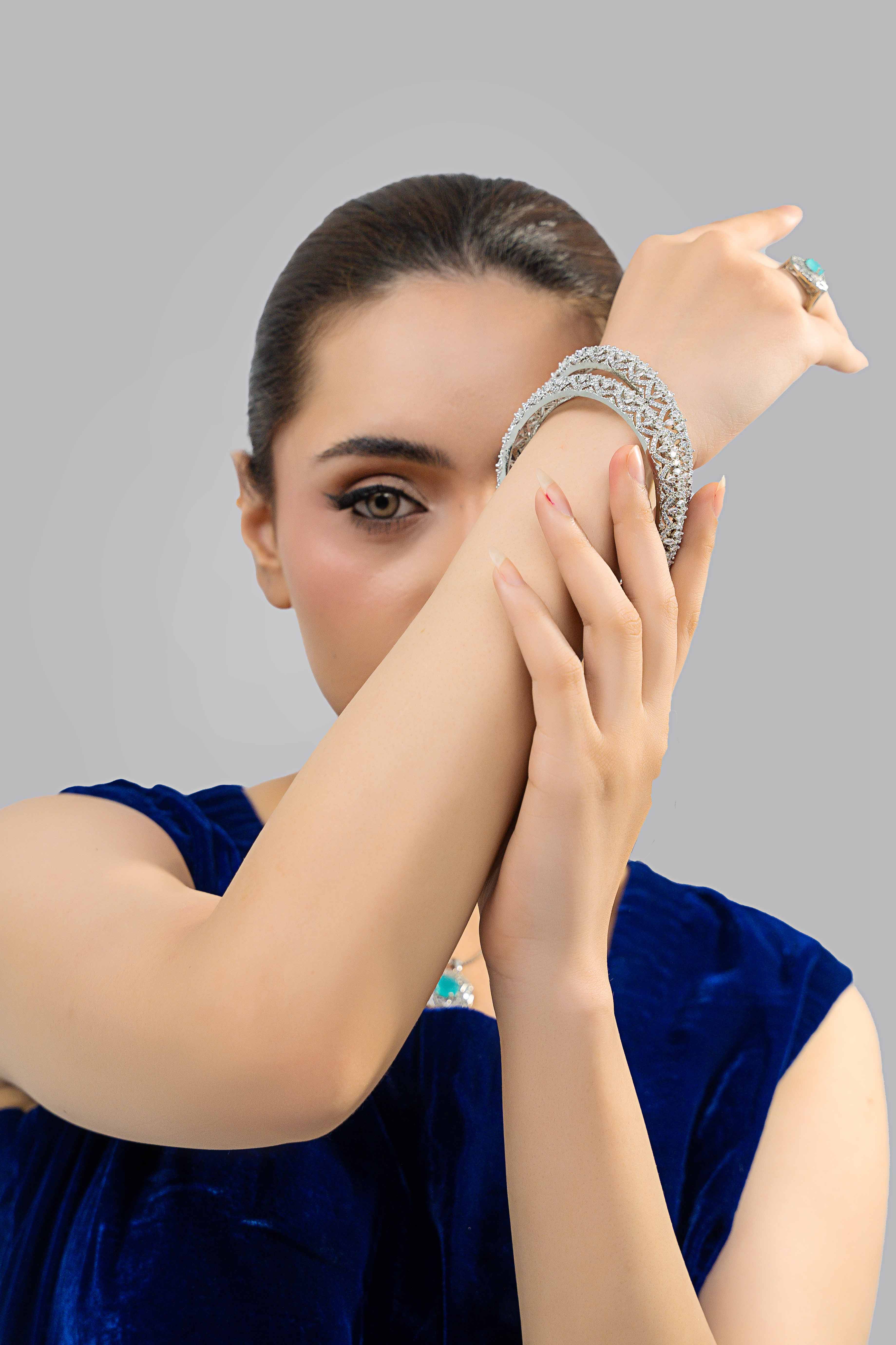 Zarqash 1 Carat Bangles(pair) Size 2.8