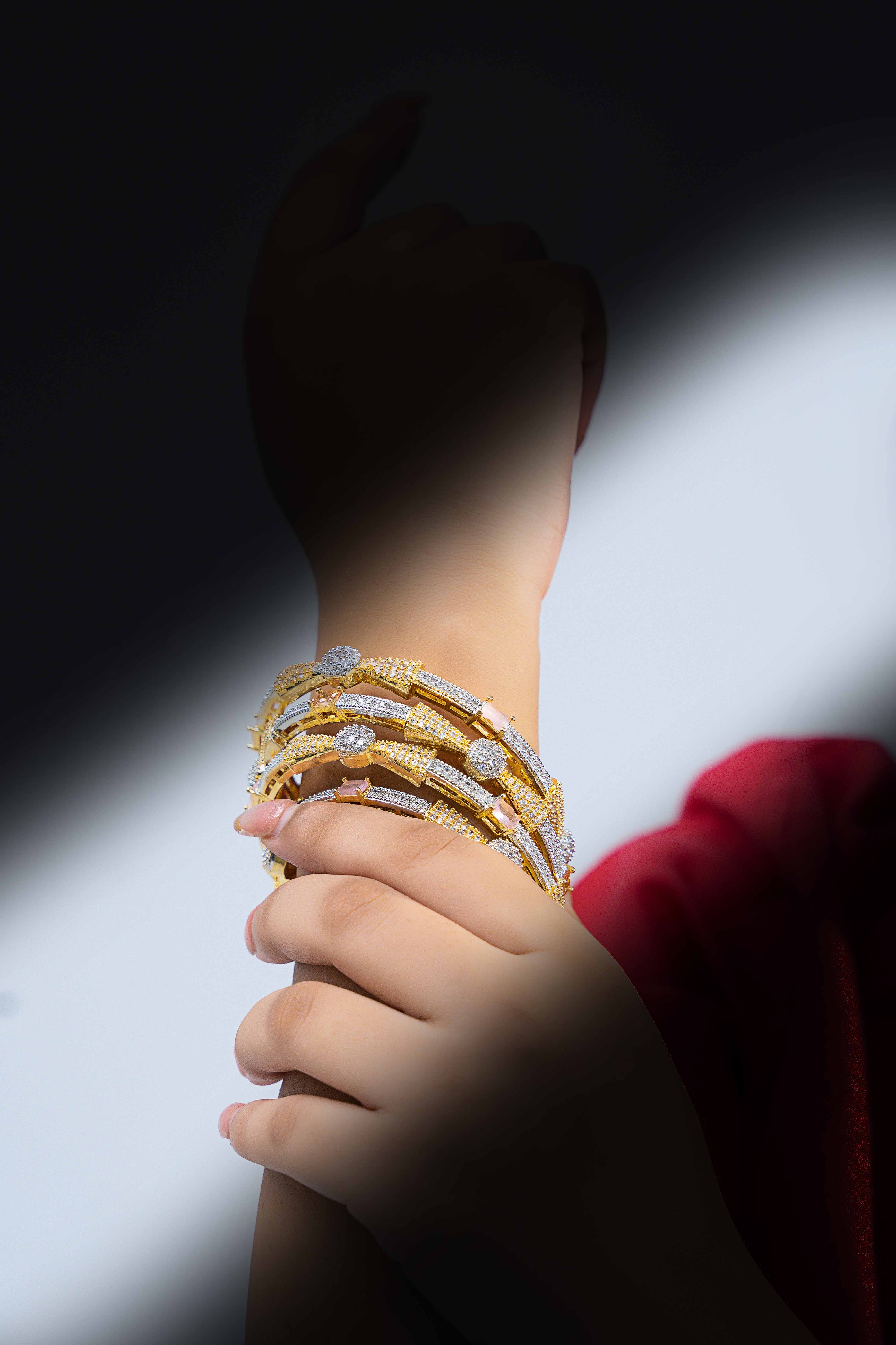 1-Carat Royal Gold & Silver Bangles (pair)