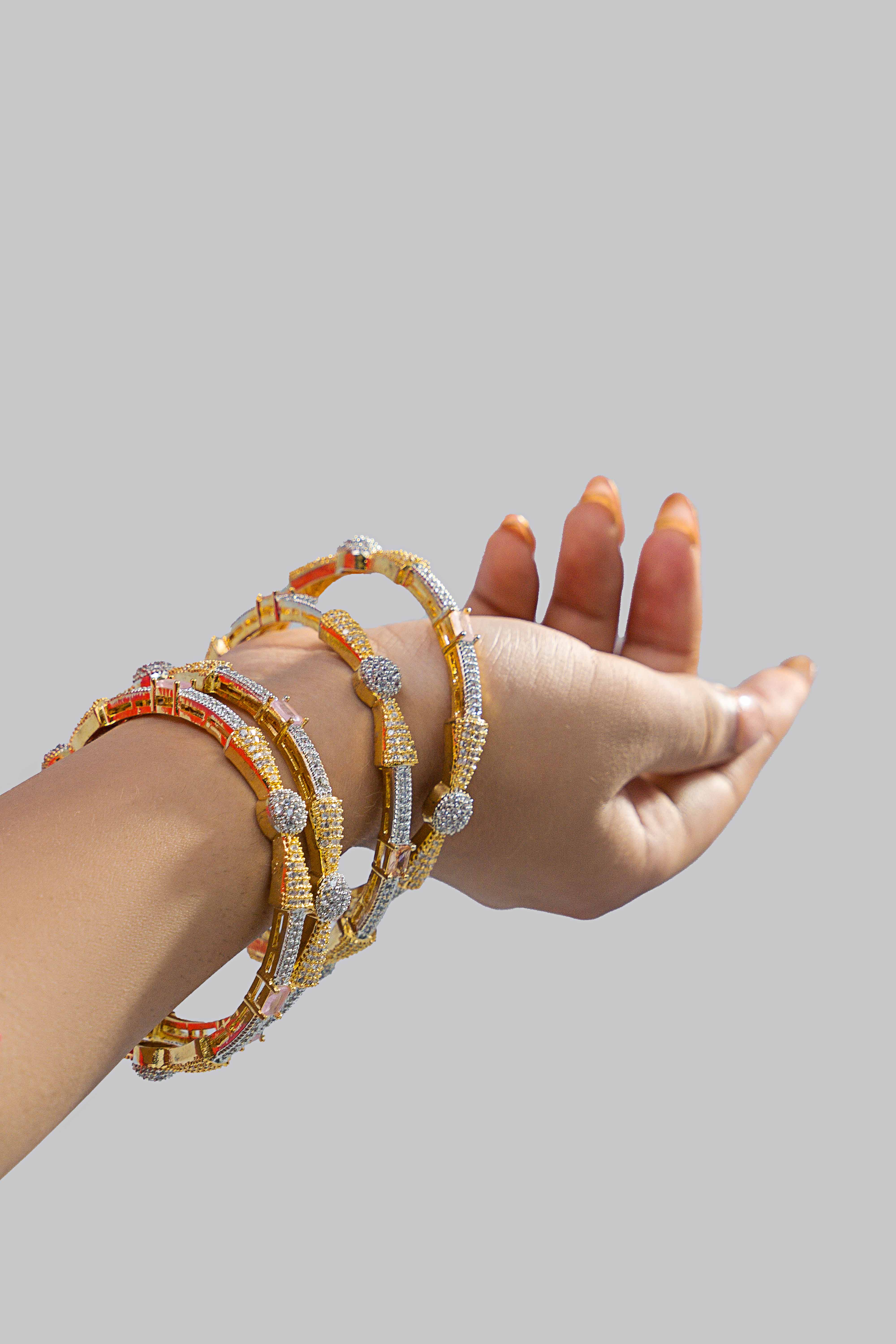 1-Carat Royal Gold & Silver Bangles (pair)