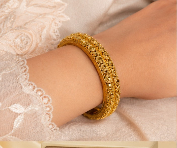 Gold Plated bangles- set of 6,  Size 2.6