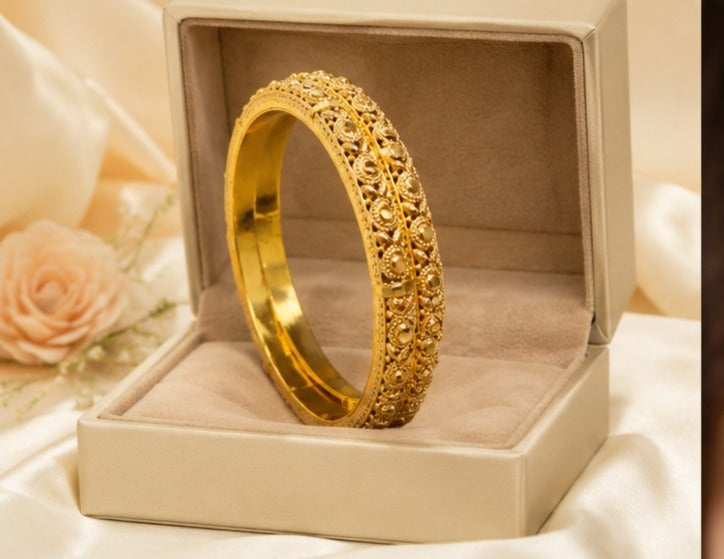Gold Plated bangles- set of 6,  Size 2.6