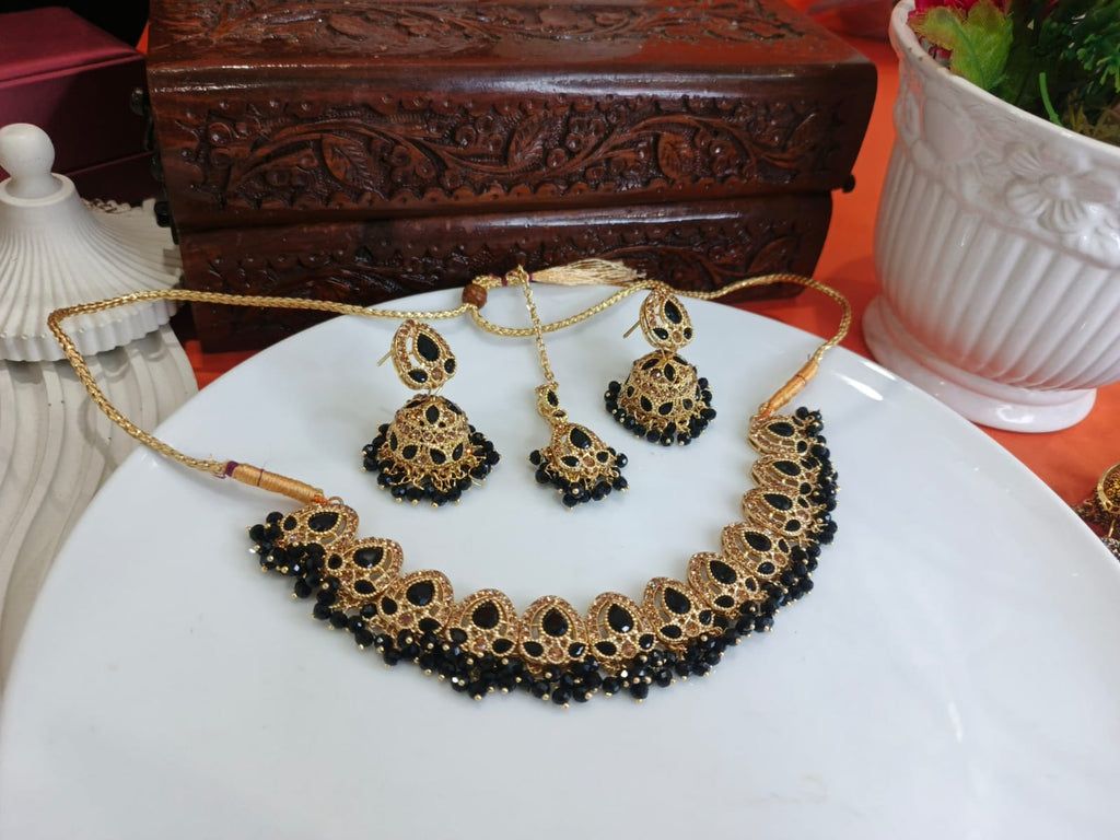 Black Designer Zircon Set
