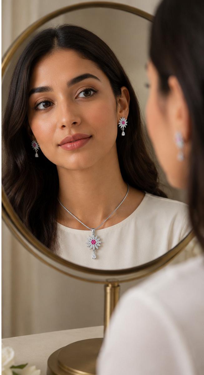 elegant floral-inspired jewelry set