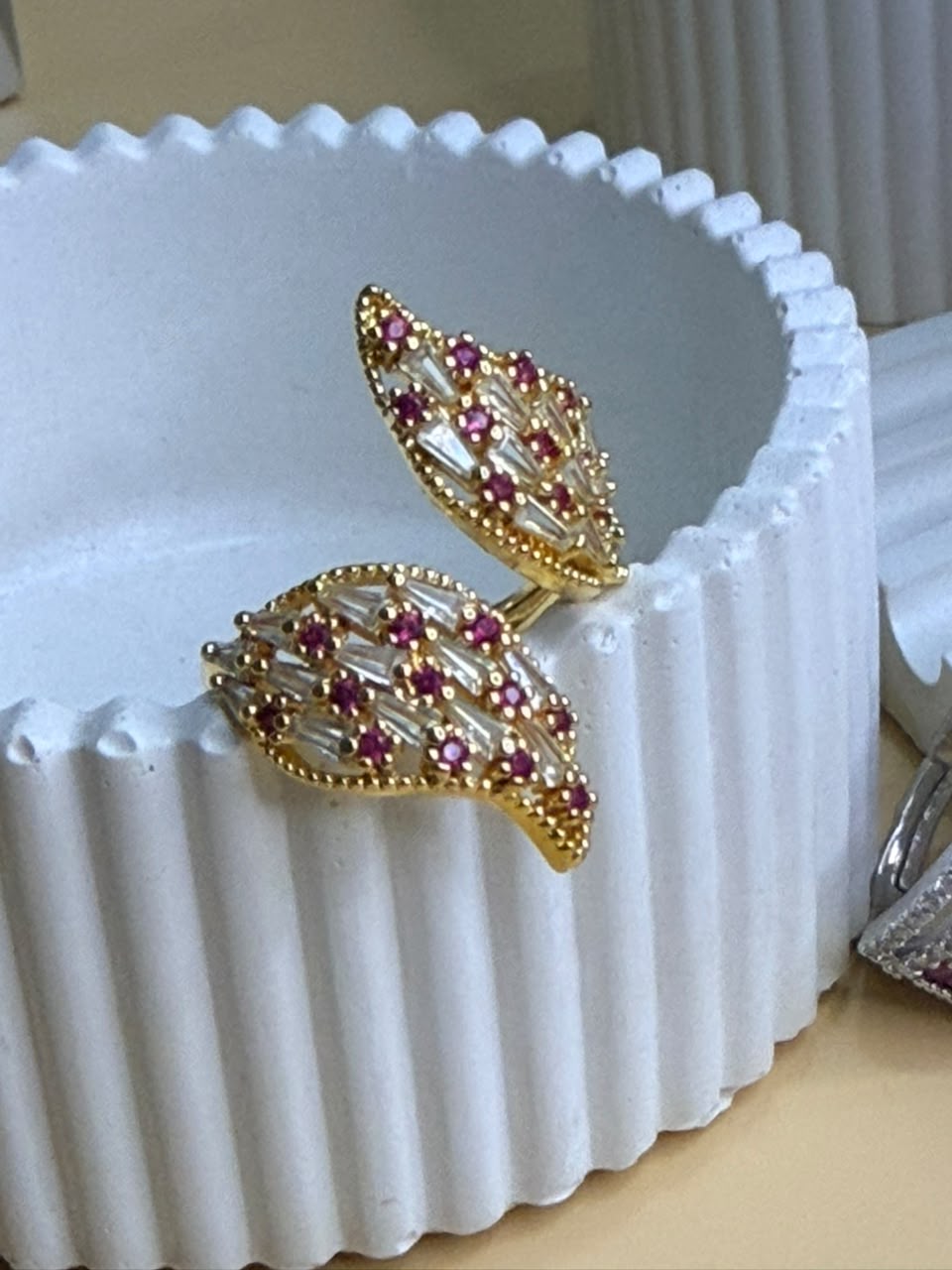 Golden/Silver Adjustable Zircon Ring