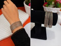 Silver Tone Textured Bangle Set