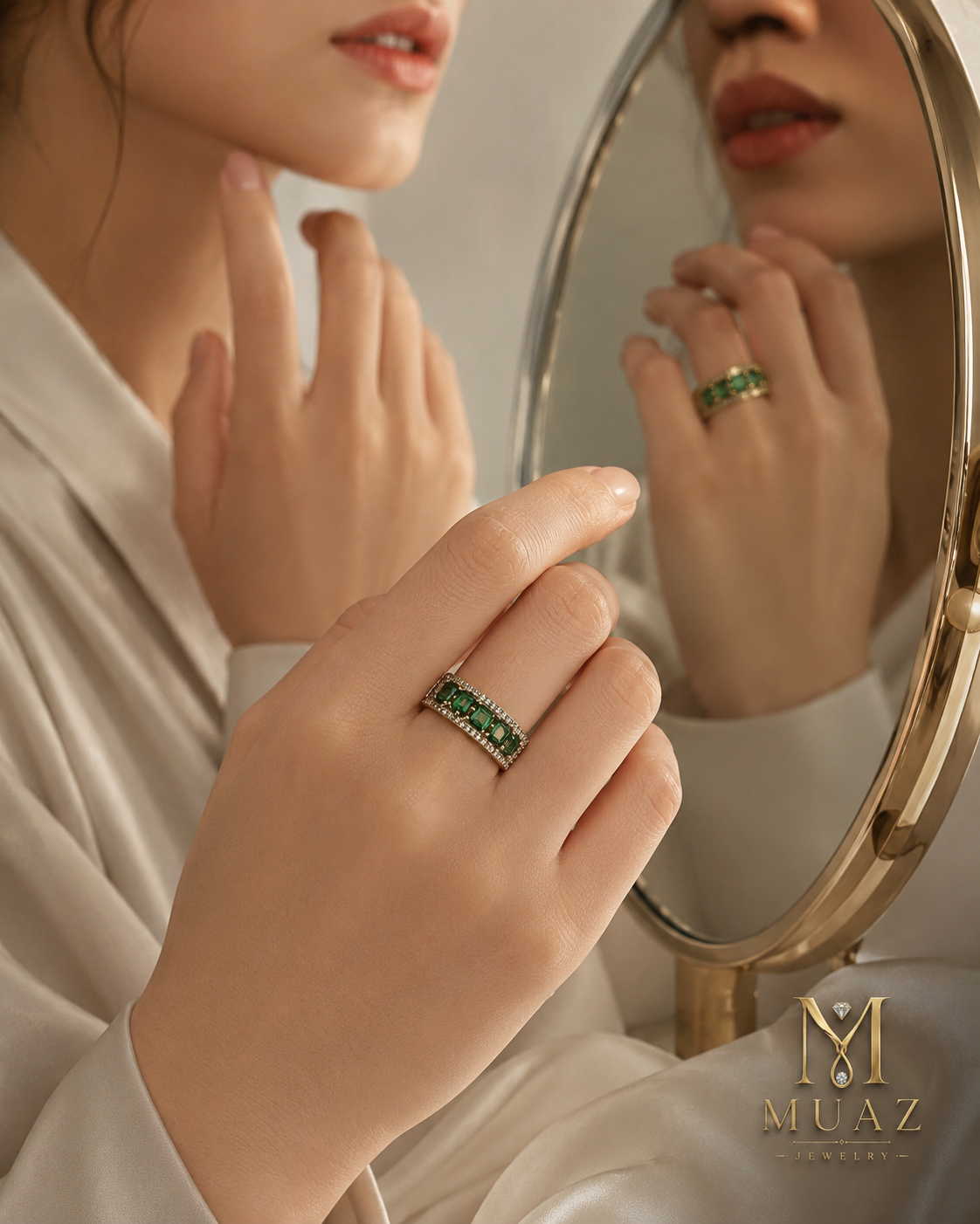 1 Carat Emerald Cut Luxury Adjustable Ring