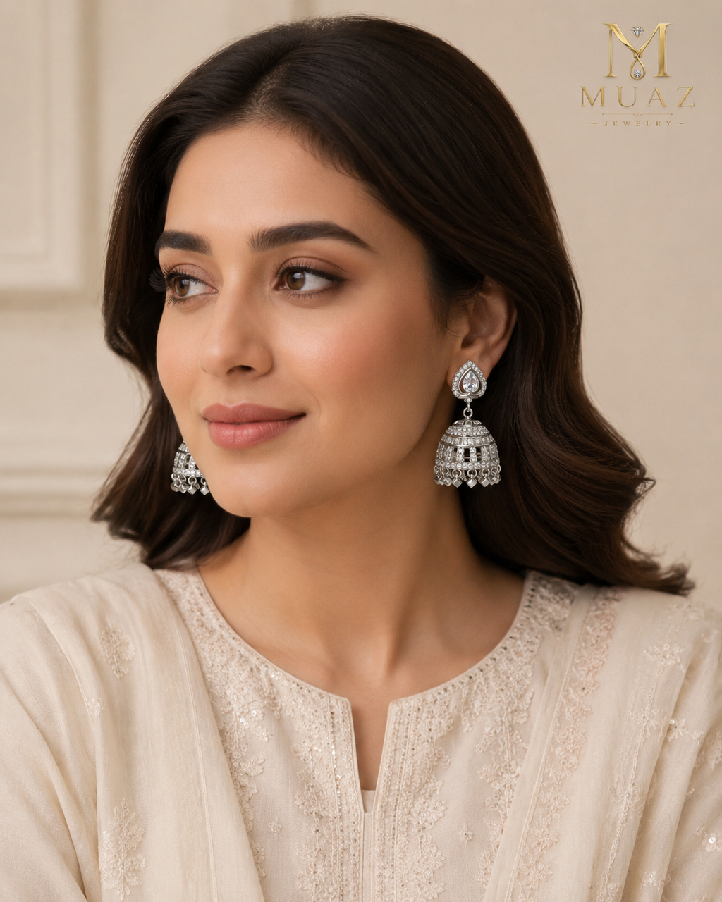 Traditional 1 Carat Silver Jhumka Baliyan