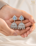 Traditional 1 Carat Silver Jhumka Baliyan