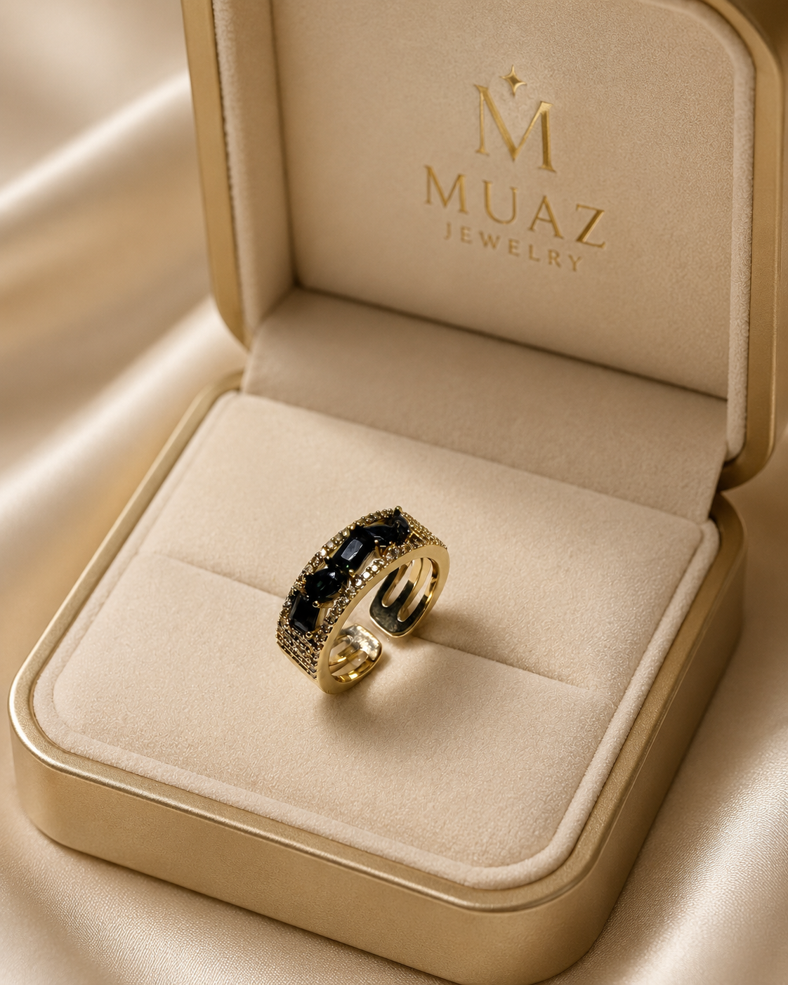 1 Carat Emerald Cut Luxury Adjustable Ring