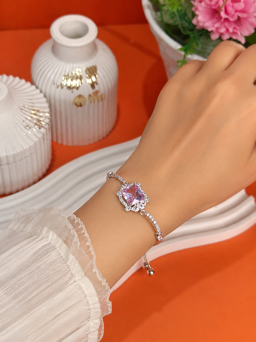 1 Carat Crystal  Stone Luxury Bracelet