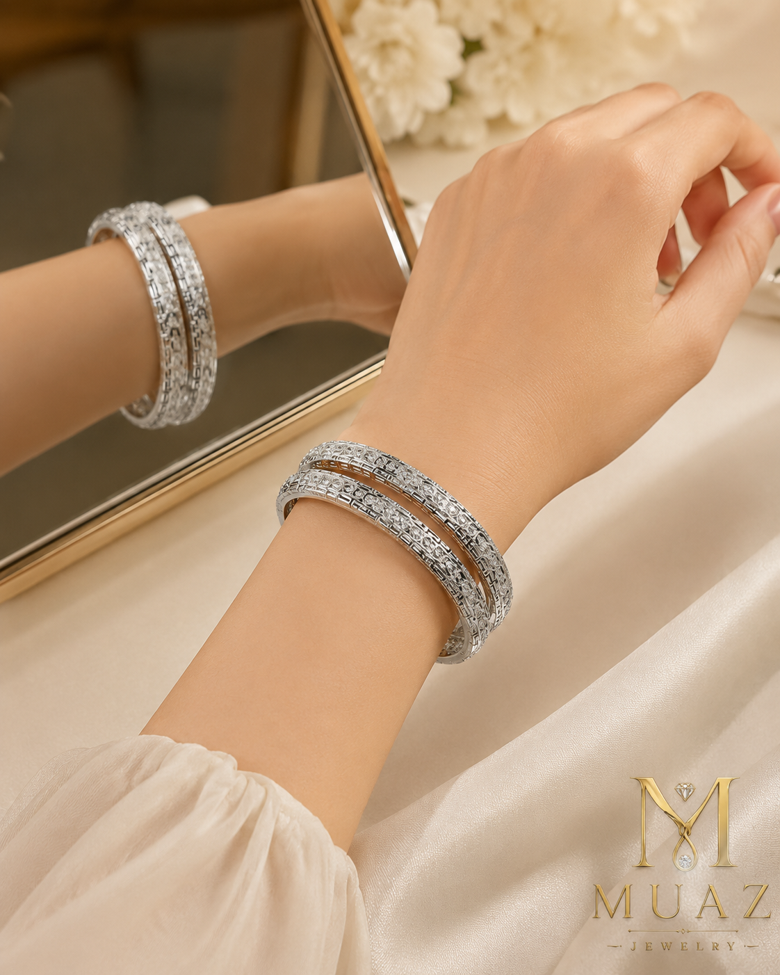 Silver Intricate Karra Set