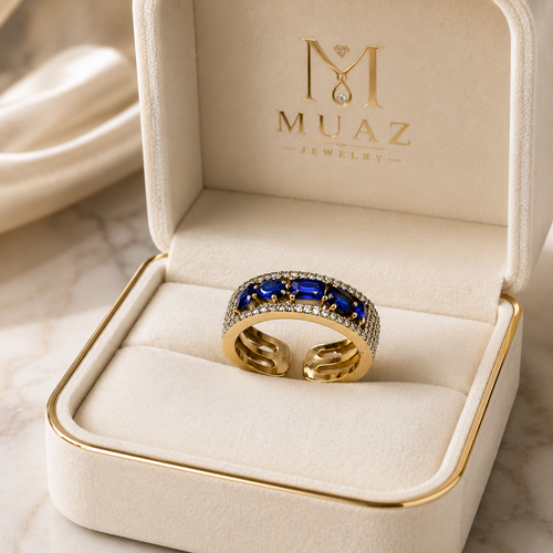 1 Carat Emerald Cut Luxury Adjustable Ring