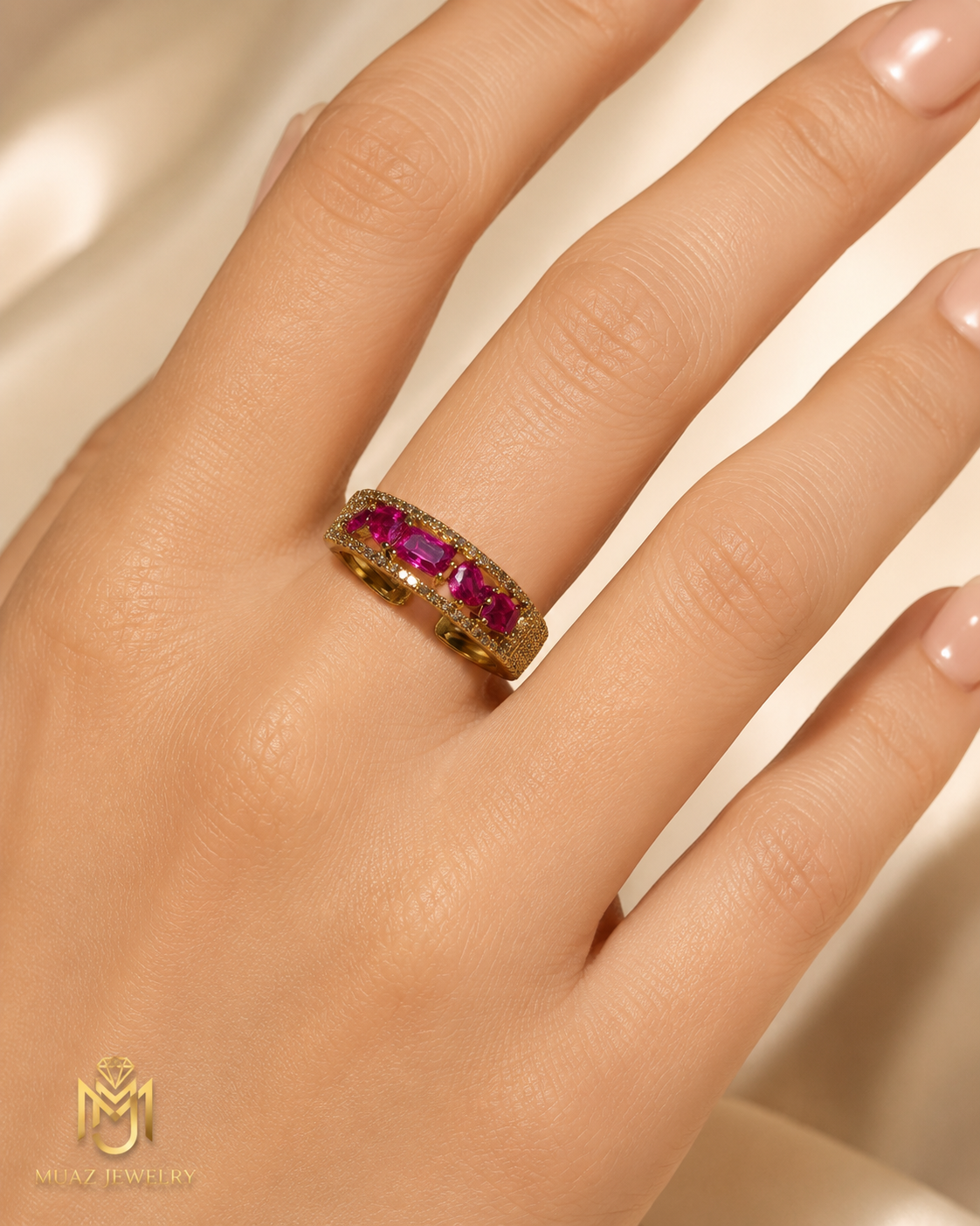 1 Carat Emerald Cut Luxury Adjustable Ring