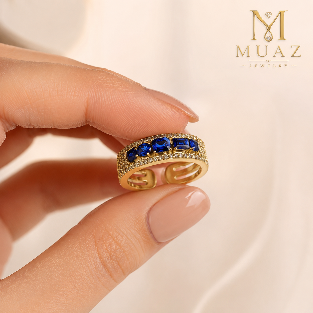 1 Carat Emerald Cut Luxury Adjustable Ring