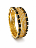 Luxury Black Stone Gold Bangles