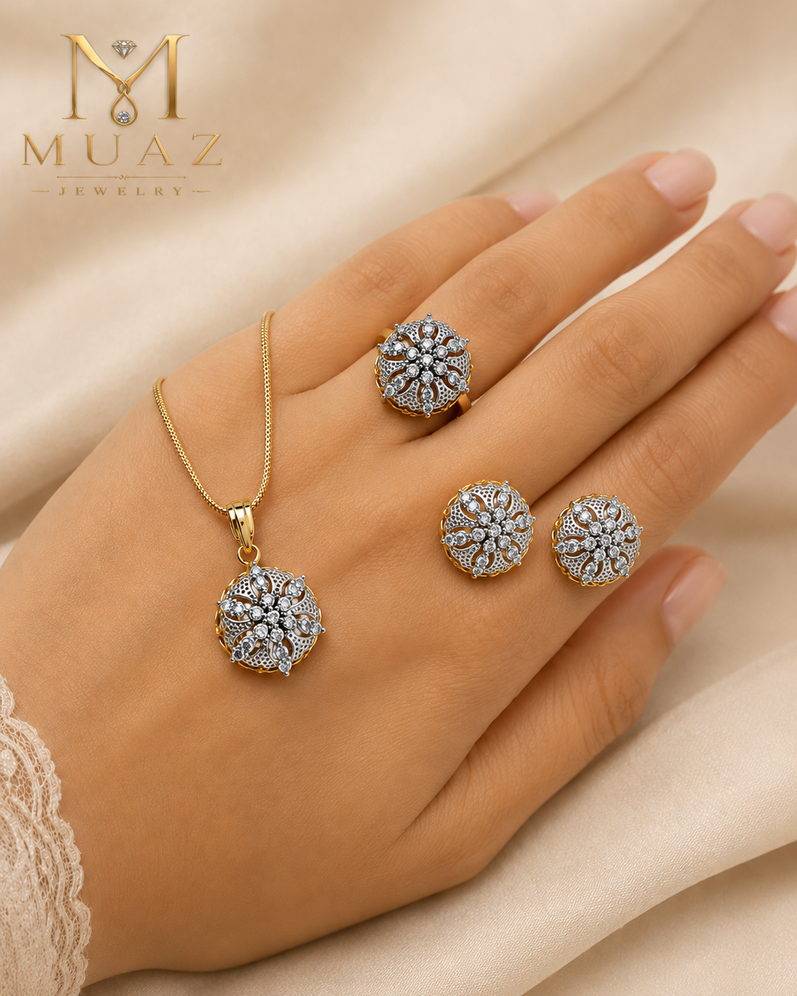 Diamond Cut Combo Jewelry Set