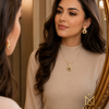1 Carat Gold Plated Pendant & Earrings Set