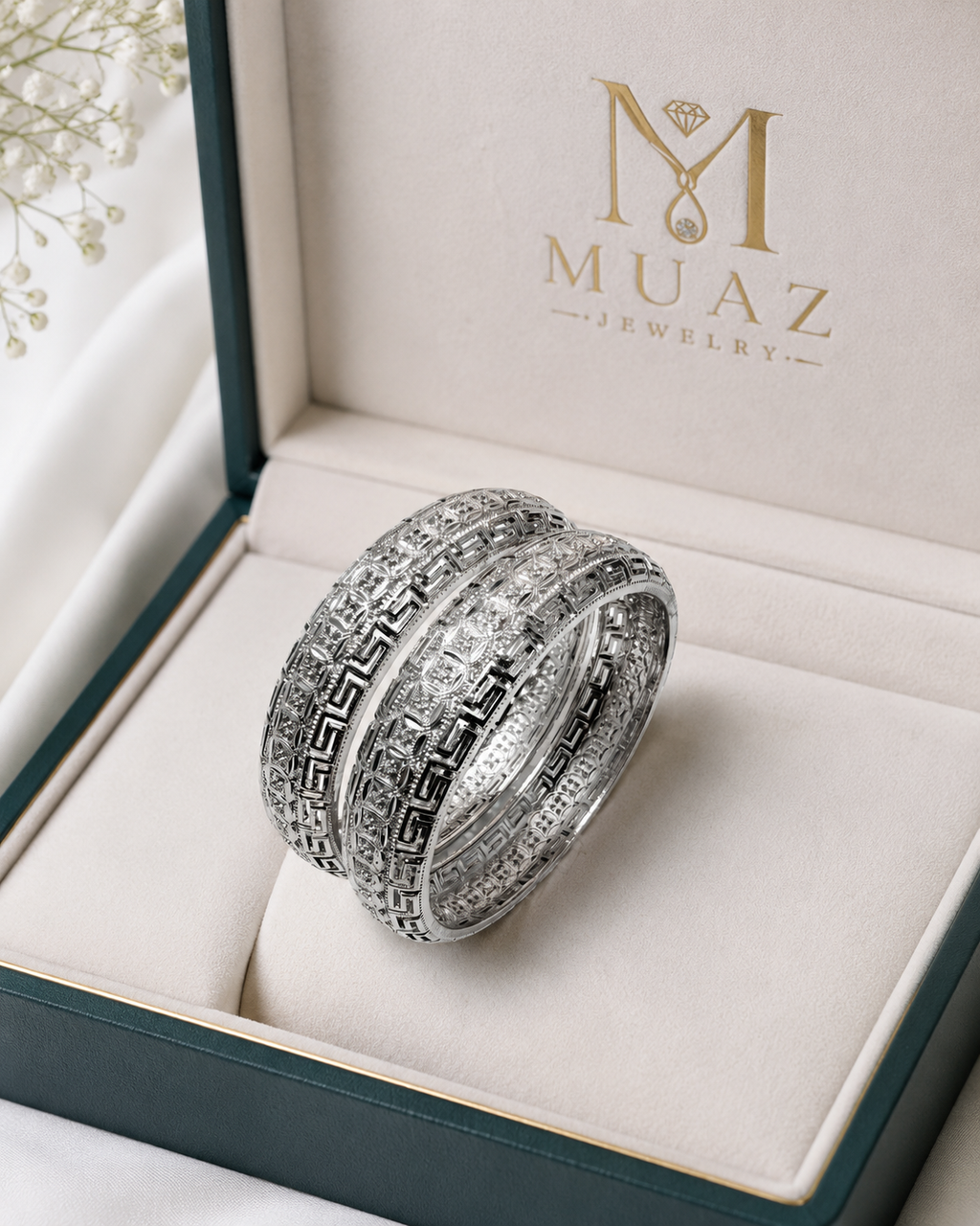 Silver Intricate Karra Set