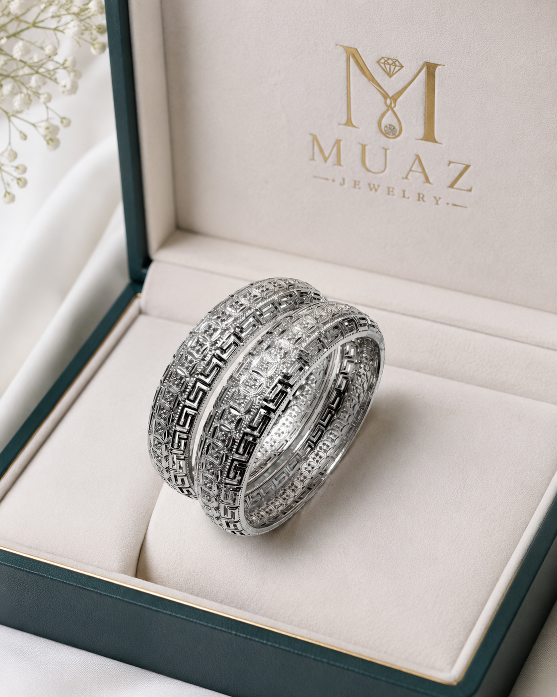 Silver Intricate Karra Set