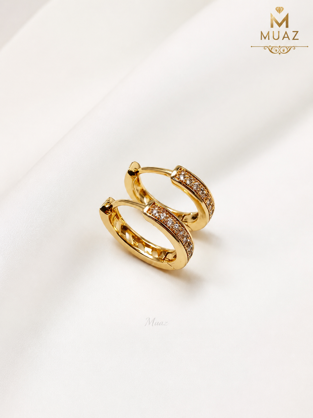 Gold n Silver Diamond Hoop Earrings