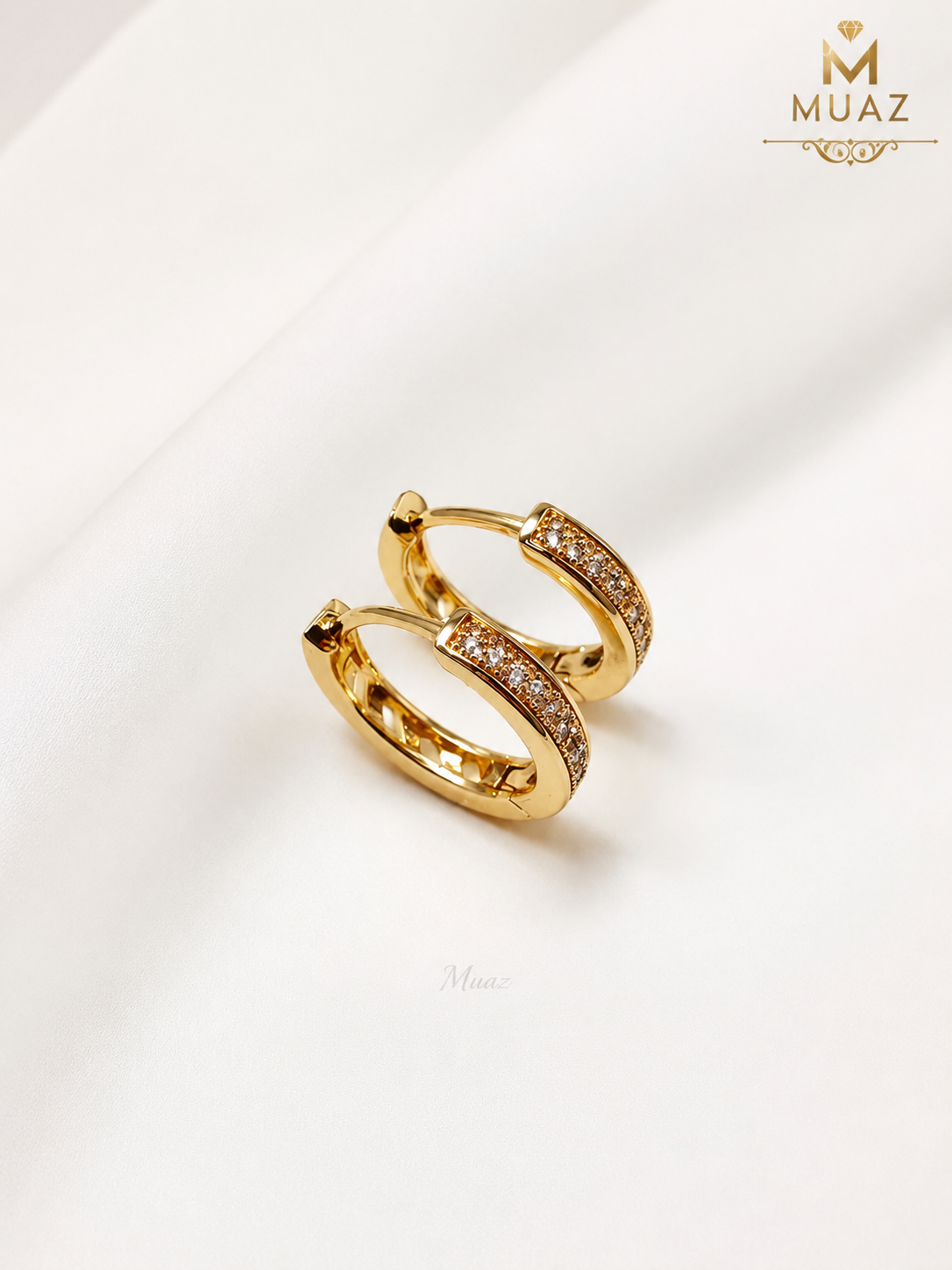 Gold n Silver Diamond Hoop Earrings