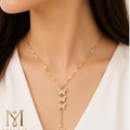 Stainless Steel Gold Butterfly Lariat Necklace