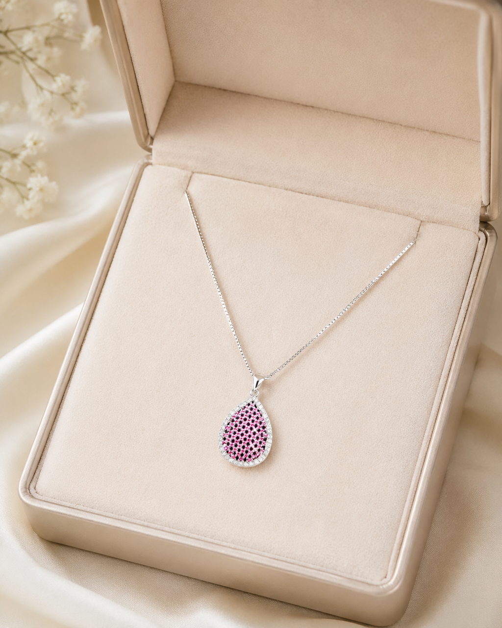Teardrop Crystal Pendant Necklace