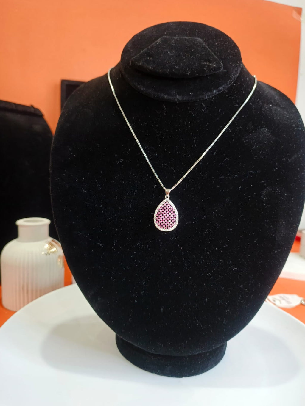 Teardrop Crystal Pendant Necklace