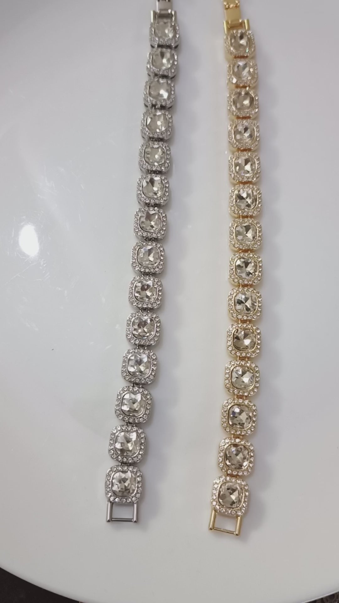 The Aurelia Royale, Silver/Gold-Tone 1 Carat Crystal Tennis Bracelet