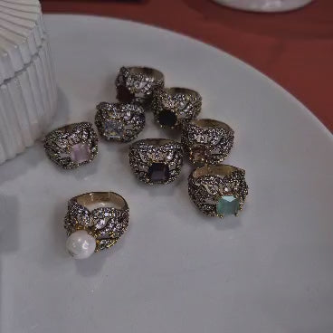 Designer RP Adjustable Rings With crystals and Gem