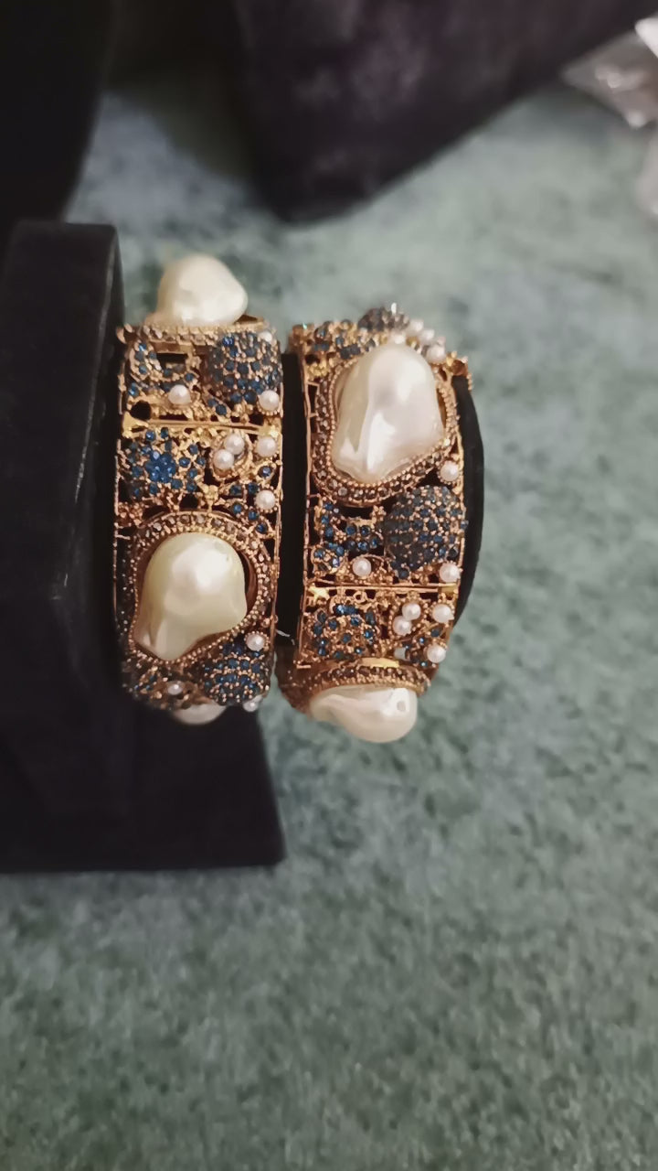 Premium Designer Mother Pearl Pair of Karra