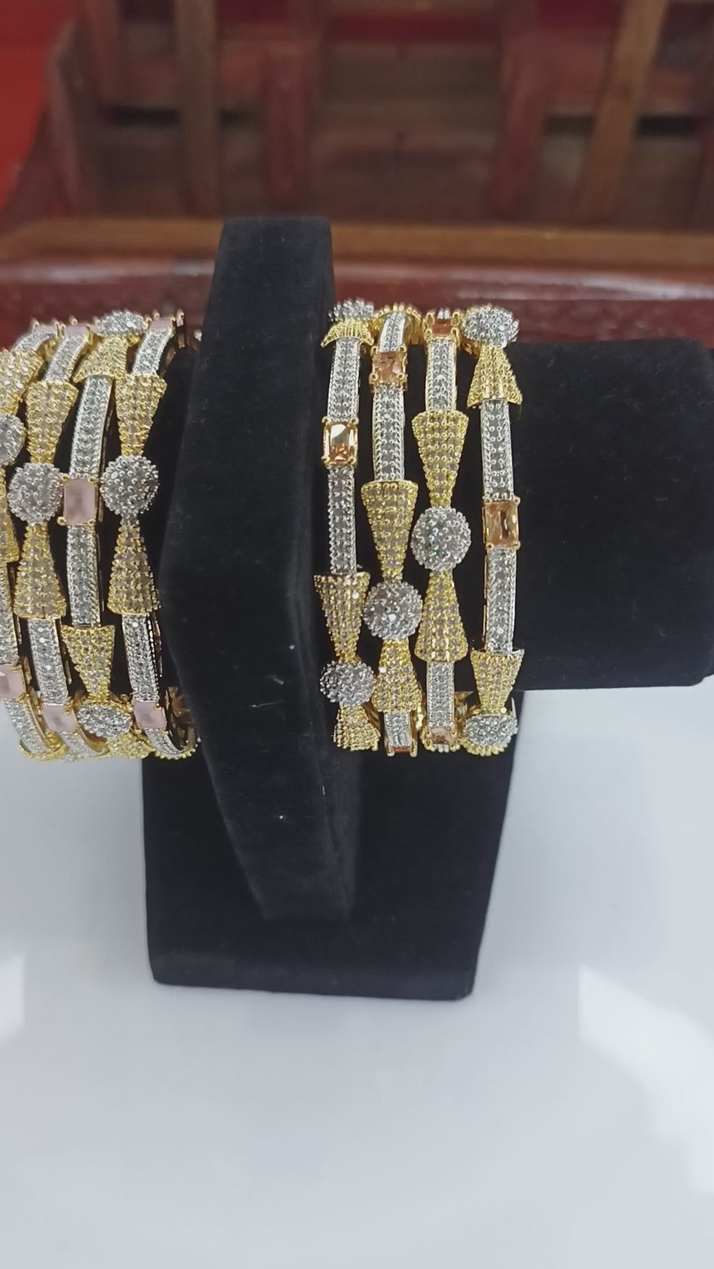 1-Carat Royal Gold & Silver Bangles (pair)