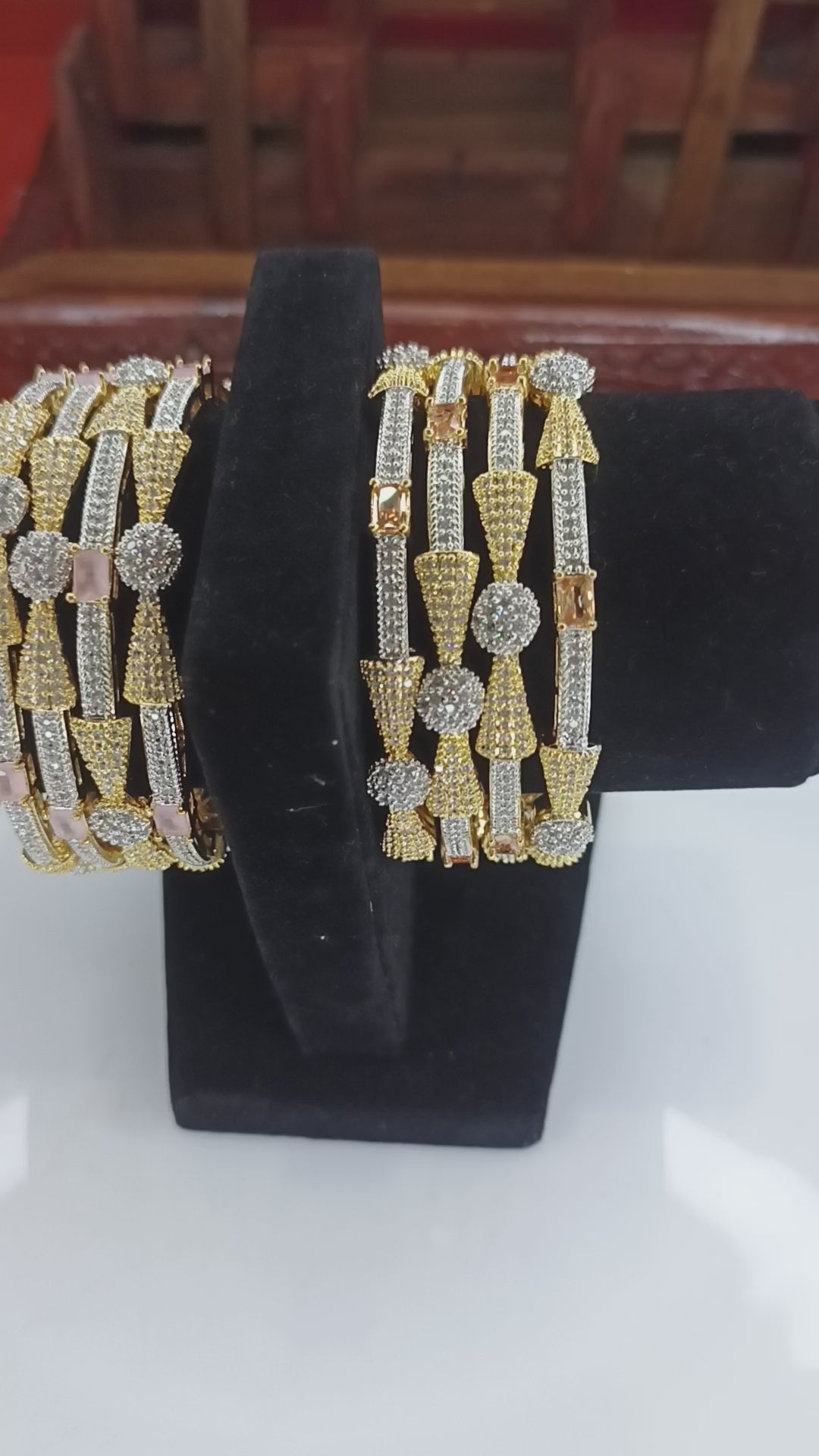 1-Carat Royal Gold & Silver Bangles (pair)